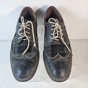 Ferro Aldo Julian MFA19266A men's wingtip oxford shoes in grey plaid